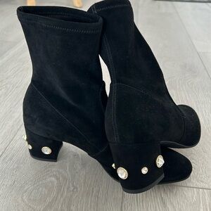 STUART WEITZMAN Allshine 60 crystal-embellished suede ankle boots |